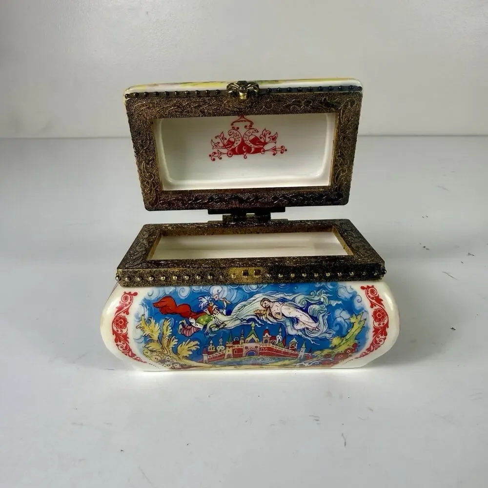 Lucy Maxym Fairy Tale Fantasies Ruslan & Ludmilla Porcelain Trinket Box #66